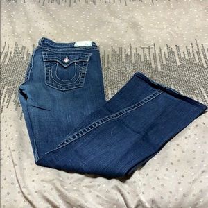 True Religion bootcut jean, PINK rhinestone 30”